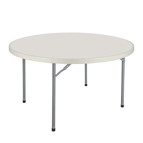 OEF Furnishings OEFBT48R Round Commercial-Grade Premium Industrial Folding Table, Heavy-Duty