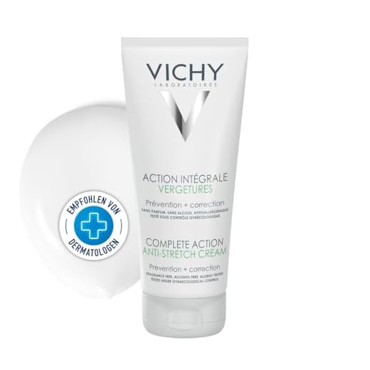Vichy Schwangerschaftsstreifen-Creme, Vorbeugende und mildernde Creme gegen Dehnungsstreifen, Restrukturierende und festigende Wirkung, 200 ml