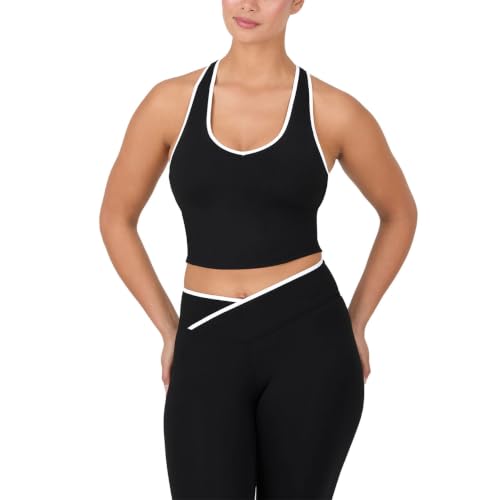 Image of YITTY Active Sports Bra Tank, Tank Top for Women with Built-in Bra, Racerback, Removable Cups, Low-Impact Yoga and Gym