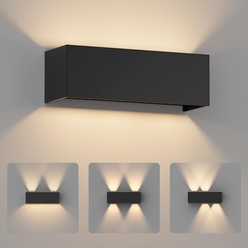 Coinmit 30W LED Applique da interno, 3000K, IP65 Luce da parete da esterno, fascio luminoso dimmerabile, Luce da parete della casa, per interni ed esterni, patio, soggiorno, Nero