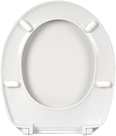WOLTU Soft Close Toilet Seat,Anti-Bacterial Heavy Duty Toilet Seat with Adjustable Hinge for Family Bathroom, White