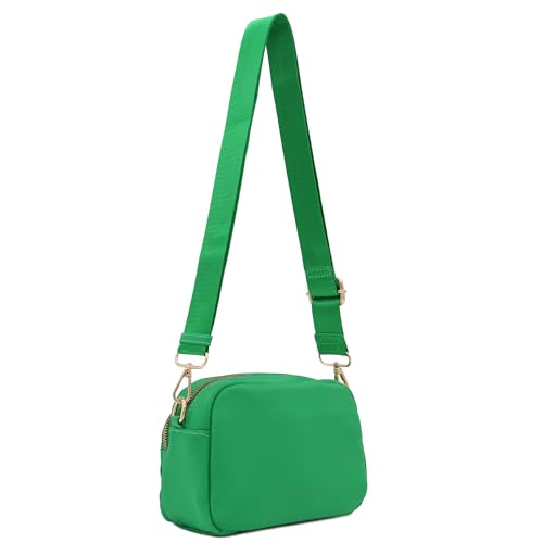 Image of FashionPuzzle Quilted Nylon Crossbody Bag with Wide Strap