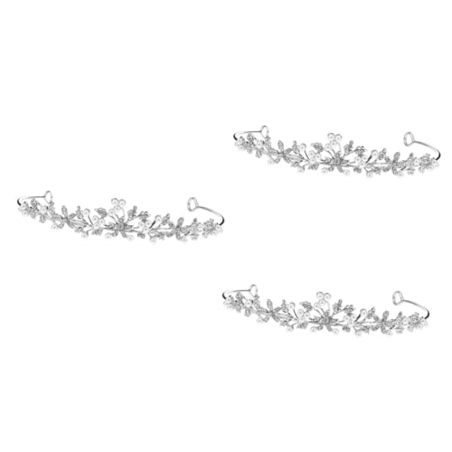 3pcs Chic Tiara Accessory Rhinestone Headdress Hairband Fashion Hair Party Headband Women