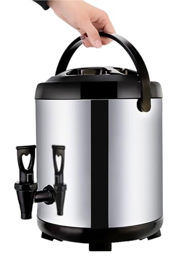 Dispensador de Bebidas isotérmico de 10 litros, Termo de Agua Caliente de Acero Inoxidable con Grifo, Acero Inoxidable 304 Apto para Uso alimentario, Mantiene Las Bebidas Calientes