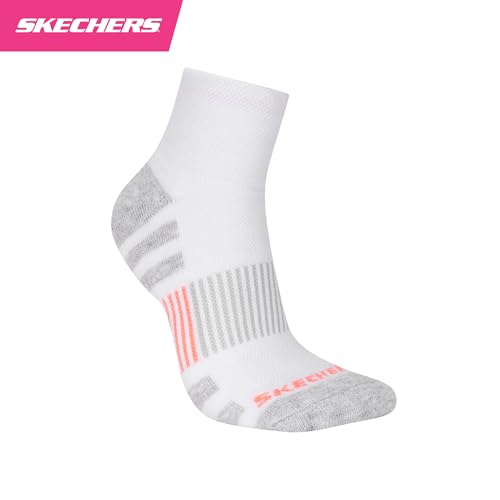 Image of Skechers Women's 8-pack Work Collection High Quarter Crew Socks, Extra Cushion & Mesh Ventilation
