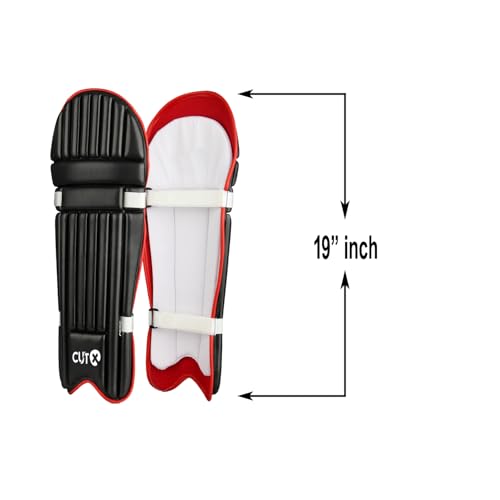 Image of Cutx Cricket Batting Legguard for Kids,Moulded Pad Black 19 inch for 7 to 9 Years