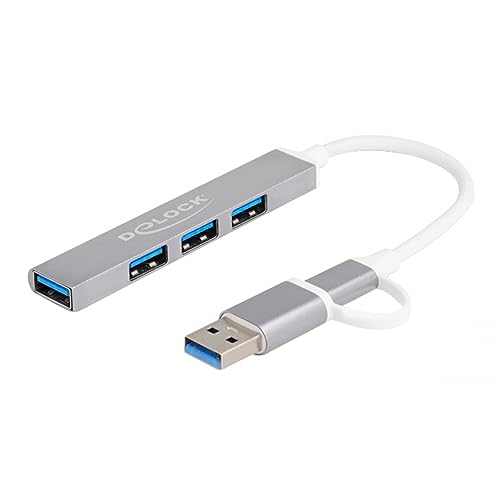 DeLOCK USB-Hub 4 Port Slim USB Hub mit USB Type-C oder USB Typ-A