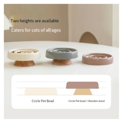 Comedero de cerámica para gatos compatible sin base beige B 6