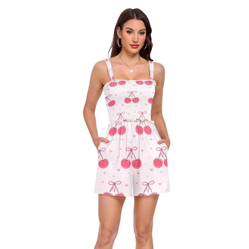 Barboteuse plage et vacances d'été à motif cerises pour tenue décontractée