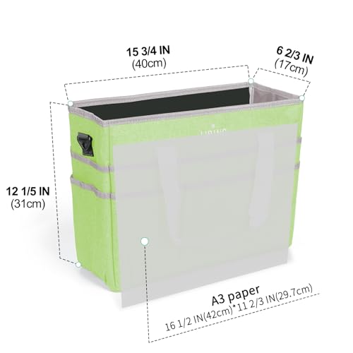 Image of JJRING Craft Organizer Tote Bag, Large Art Storage Caddy with Multiple Pockets, Cyan Sewing Bag for Art, Craft, Scrapbooking, School, Medical, and Office Supplies Storage