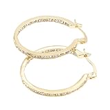 KOMBIUDA Pendientes de Aro Dorados Gemas de Imitación, Círculo Brillante, Par de Pendientes Circulares para Mujer, Accesorios de Joyería Elegantes para Ocasiones Obsequios y Regalos