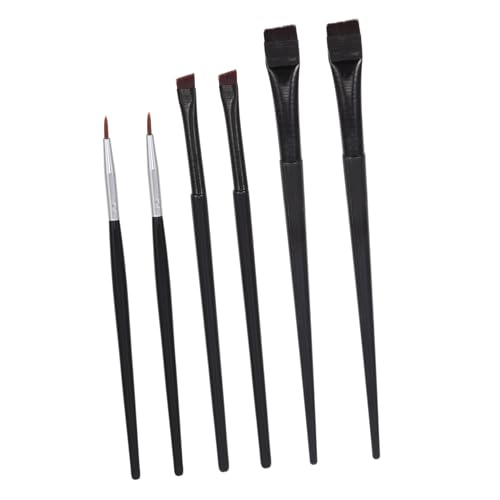 PATKAW 6 Piezas Pincel De Maquillaje Delineador De Ojos Resaltador Delineador De Ojos Pegatinas Transatlántico Sombra Bigudí Limpiador Micelar Black Mango De Madera De Rayón.