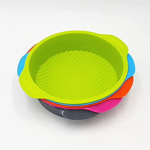 Cyrank Round Cake Pan, 9Inch Silicone Baking Molds Non Stick Cake Baking Pan Cake Mould For Baking Large Round Bread Pie Flan Tart Mold(Blue) #TOP6