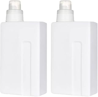 Zerodeko 2Pcs Laundry Detergent Dispenser, 1L/ 33oz Refillable Detergent Bottle with Cap, Leakproof Empty Lotion Sub Bottles Supplementary Container Travel Liquid Bottle for Laundry Room (White)