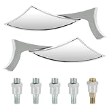 Koauto Motorcycle Side Mirrors Rearview Mirror Chrome with 8mm/10mm Adapter Universal Compatible...
