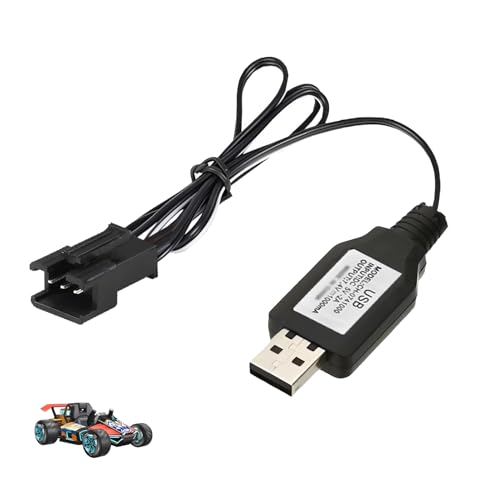 Chargeur USB RC Universel, Câble Chargeur LiPo 2S 7.4V USB, Connecteur SM-3P Batterie pour Voiture RC, Drone, Bateau, Avion, Hélicoptère, Indicateur LED,...