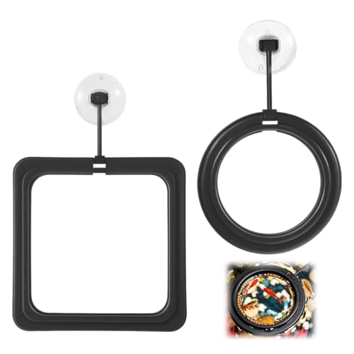 2 piezas anillo de alimentación para acuario, accesorio con ventosas para peces betta, peces dorados y tortugas.
