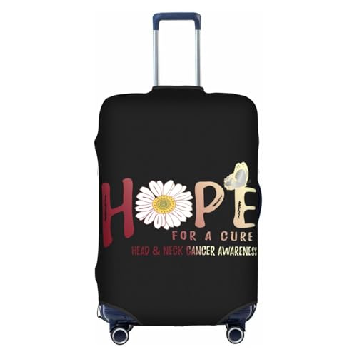 Travel Luggage Cover Hope For A Cure Head & Neck Cancer Awareness Flower Fashion Washable Baggage Suitcase Protector Fit For Luggage X-Large