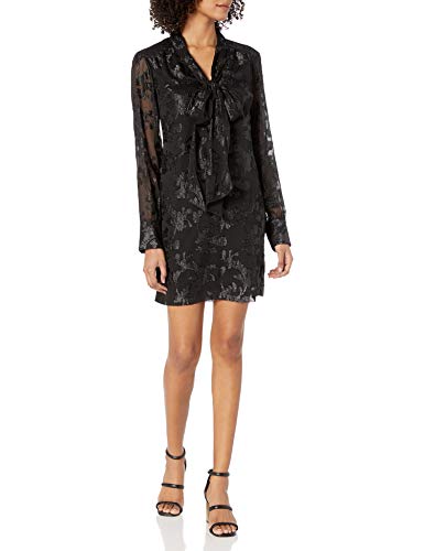 Robe femme mousseline jacquard Rachel Rachel Roy avec col chic à nouer