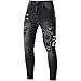 Maiyifu-GJ Mens Ripped Punk Gothic Zipper Jeans Slim Fit Biker Denim Pants Hip Hop Skinny Gothic Jean Trousers (Black Jeans,Small)