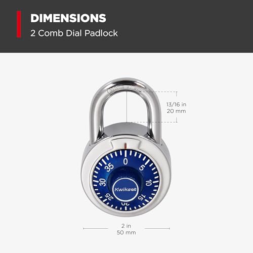 Kwikset 3-Digit Combination Dial Padlock, School Gym Locker Lock, 2 in Body, 4 Pack, Multipack by Kwikset - Used condition - Image 3
