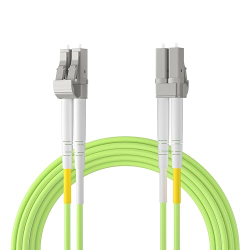 Image of 20M OM5 LC to LC Fiber Patch Cable, 1G /10G /40G /100G Multimode Fiber Jumper, WDM Technology, Duplex LC-LC UPC, MMF 50 /125um, 850nm, LSZH, for SFP Transceiver, Networks, Green, 20 Meter(66ft)