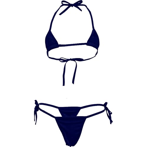 [toysfan] トイズファン マイクロビキニ レディース フリーサイズ スパンデックス レディース セクシー 水着 ビキニ コスプレ 極小 フリーサイズ 紐パン ホルターネック 上下セット - 画像1