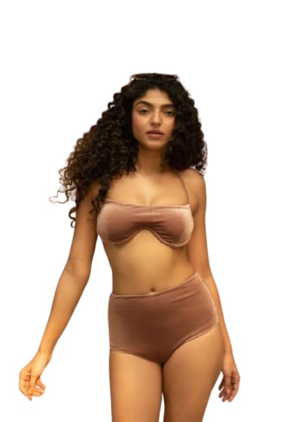 Epona Ribbed Bikini Set Underwire Top High Waist Full Coverage Swim Bottoms in Olive Green-image-7