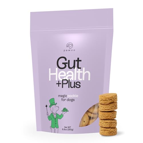 PawCo Dog Treats Gut Health Supports Digestion & Sensitive Stomachs Crunchy Dog Cookies with Postbiotics Peanut Butter & Apple Functional & Healthy Rewards for Dogs Magic Cookie 8.8oz