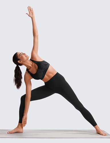 Image of CRZ YOGA Naked Feeling Strappy Sports Bras | Medium Support, Removable Pads, Yoga, Sleek, Scoop Neck, for Women