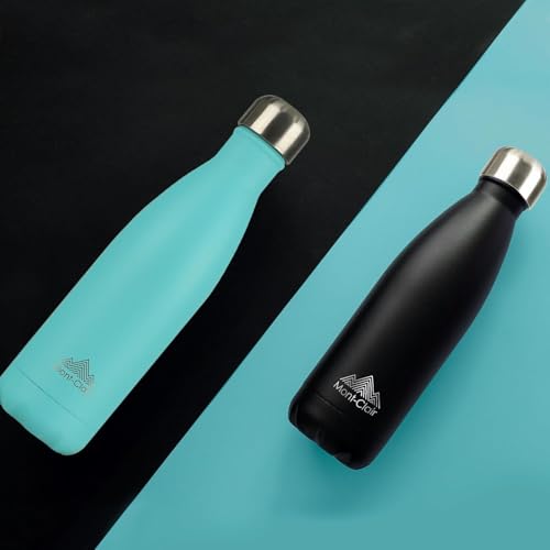 Image of Mont-Clair Stainless Steel Water Bottle, Vacuum insulated - BPA Free, 12h Hot & 24h Cold Drinks, Metal Water Bottle 17 oz Leakproof, Ideal for Adult, Kids, Running - Light Blue