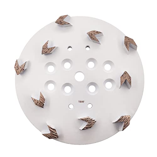 Globaldragon 10 inch Pro Concrete Diamond Grinding Head disc Plate, 16Grit Arrow Segment (16Grit Soft Bond 10 Segments), Gold, White, Red, Black