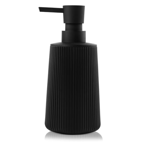 Richenda Matte Black Soap Dispenser - Modern Farmhouse Style for Bathroom and Kitchen, Rust Proof Pump, 250ml