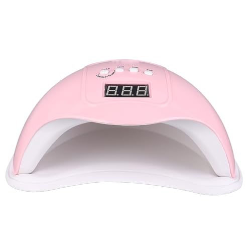 NOENNULL Secador de uñas digital portátil, 48 W, 24 chips de luz, lámpara de manicura LED, color rosa, para secado rápido y efecto duradero, material PP
