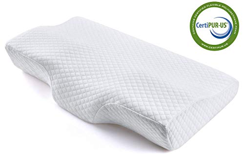 Memory Foam Pillow, Ergonomic Cervical Pillow for Neck Pain for Side Sleepers, Back
