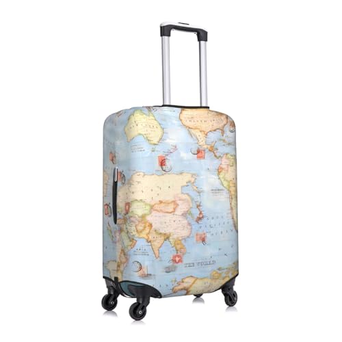 World Maps Print Suitcase Cover Luggage Protector Washable Elastic Fashionable Travel Gear Cover3