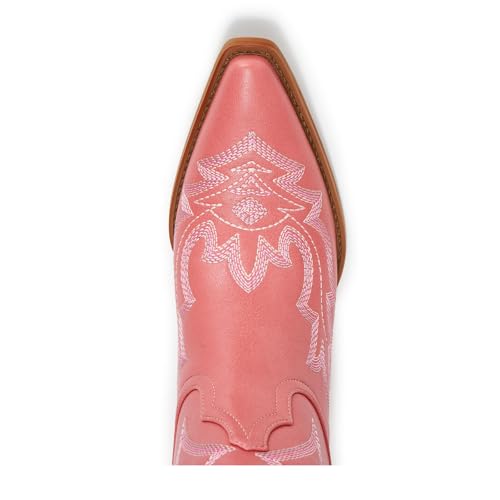 Image of Cowboy Boots for Women - Embroidered Western Cowgirl Boots with Fashion Snip Toe, 1.75-Inch Low Block Heel and All-Day Comfort Fit