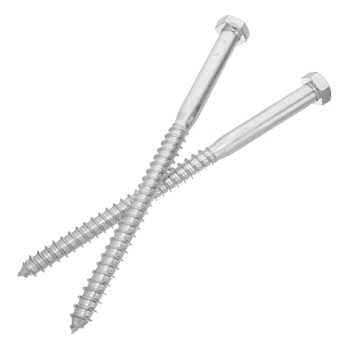 Tornillos hexagonales galvanizados de acero al carbono para estructuras de madera en pack de 2