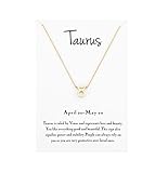 Mocya Taurus Zodiac Necklace for Woman Jewelry Horoscope Constellation Pendant Astrology Birthday...