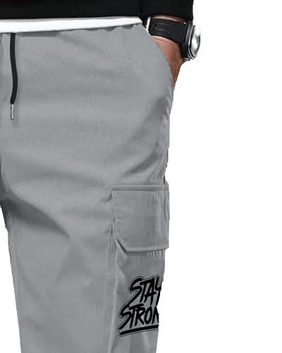 Image of JUGULAR Men's Regular Fit low Rise Cotton Solid Stylish Cargo Track Pants