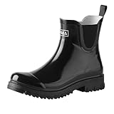 HISEA Women's Ankle Rubber Rain Boots, Waterproof Lightweight Chelsea Short Booties for Ladies, Non-Slip Fashion Garden Mud Shoes with Comfort Insole