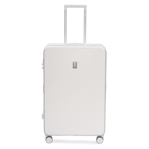 Image of SWISS MILITARY Black Gold Collection Lorenzo 75cm Hard Check-in Luggage Trolley Suitcase with Secure Aluminium Frame with Anti-Theft Closure, 360 Wheel-Ideal for International Travel (105L) White
