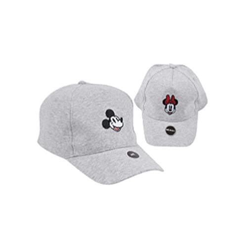 Grey Minnie and Mickey Mouse 2pc Baseball Cap Set