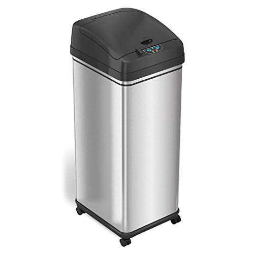 Caneca de Basura Sensor Automática 13 Gal Plata y Negro miniatura 4