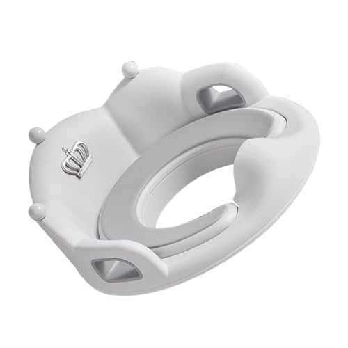 EPIGEIST Asiento de Inodoro para Niñas Cojín Cómodo con Almohadillas Antideslizantes Asiento Grande para Entrenamiento de Baño Casa Gris
