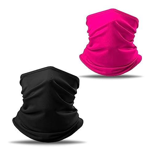 Kit 2 Bandanas Tubular Tamanho Único Multiuso Mascara Balaclava Bike Moto Ciclismo Gola Preta e Cinz