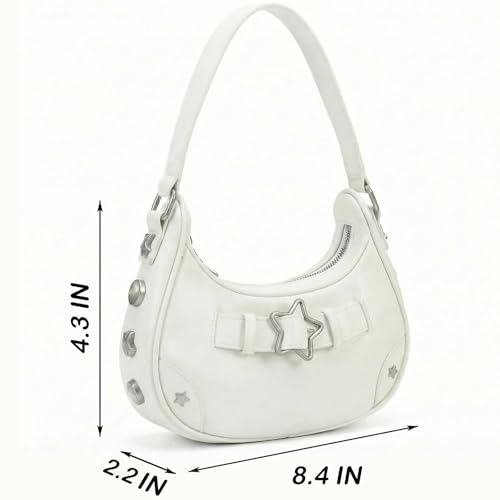 Image of Cute Y2k Purse for Women, Star Embroidery Pattern with Chain Strap Shoulder Bag, Goth Style Cute Mini Purse