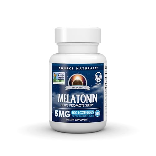 Source Naturals Melatonin, Helps Promote Sleep* - 5 mg - 100 Peppermint Flavored Lozenges Source Naturals Melatonin, Helps Promote Sleep* - 5 mg - 100 Peppermint Flavored Lozenges