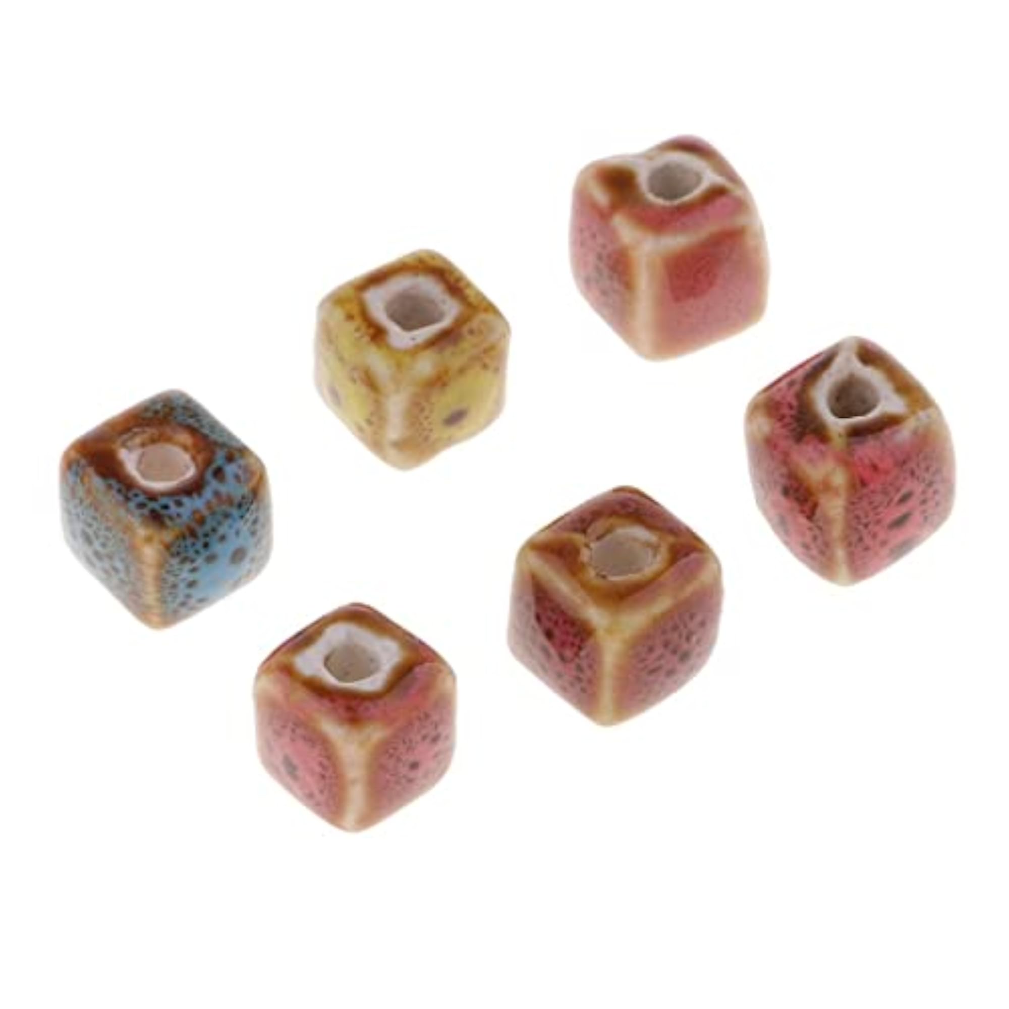 6x50 Flower Glaze Ceramic Beads Porcelain Beads for DIY Bracelet