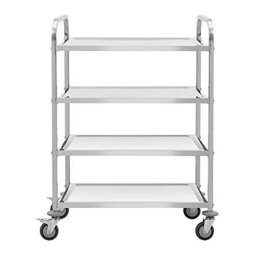 Royal Catering RCSW-112 serveerwagen 4 boorden 89 x 49,5 x 3 cm 108 kg serveerwagen keukenwagen roestvrij staal… - Afbeelding 5